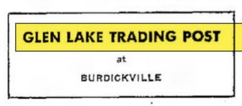 Glen Lake Trading Post - Aug 15 1957 Article (newer photo)
